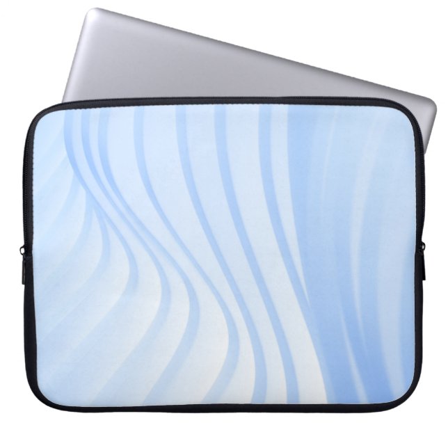 Blau-weiß gestreifte Textilien Laptopschutzhülle (Vorderseite)