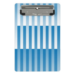 Blau Weiß Gestreiftes Muster Mini Klemmbrett