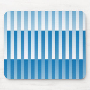 Blau-weiß gestreiftes Muster Mousepad