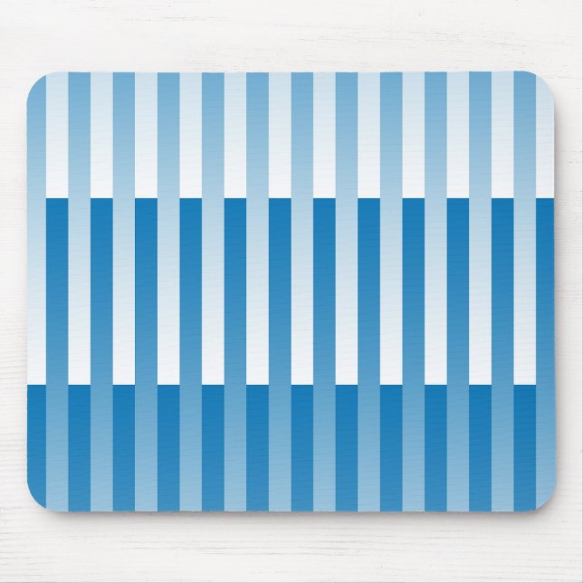 Blau-weiß gestreiftes Muster Mousepad (Vorne)