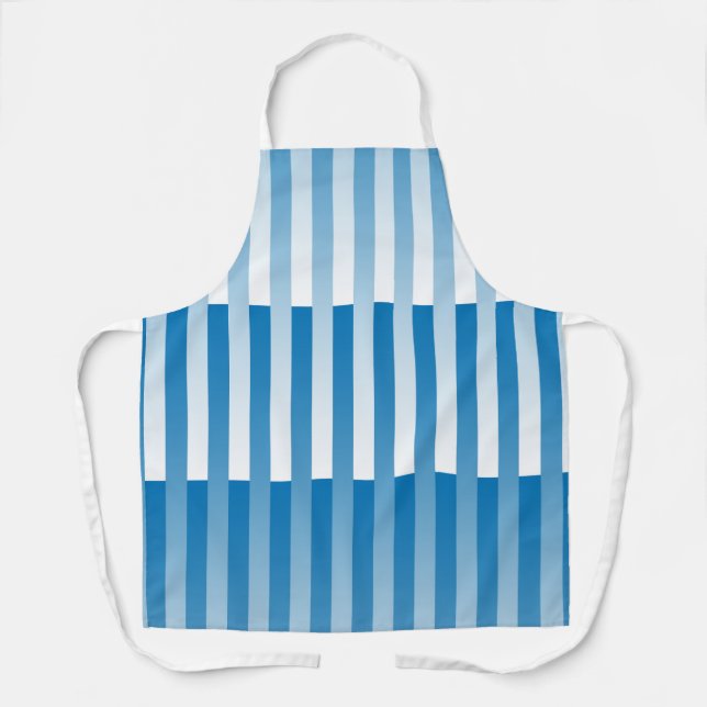 Blau-weiß gestreiftes Muster Schürze (Vorderseite)