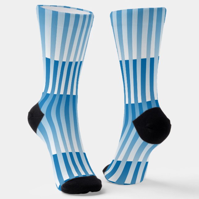 Blau-weiß gestreiftes Muster Socken (Gewinkelt)