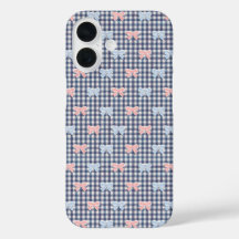 Blau Weiß Gingham Rosa Blau Kokette Schleifen Tren