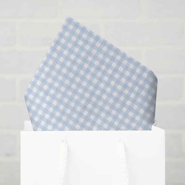 Blau-Weiß Gingham Seidenpapier (Geschenktüte)