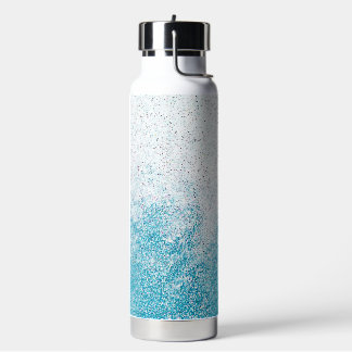 Blau & Weiß Glitter Ombre Trinkflasche