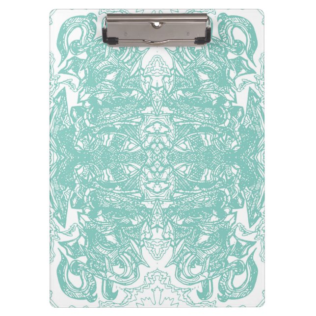 Blau-Weiß-Graffiti-Stück Klemmbrett (Vorderseite)