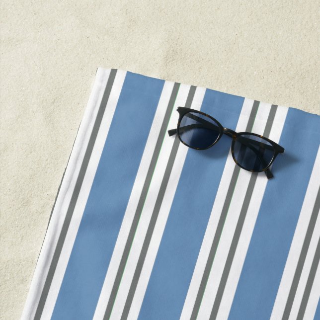 Blau weiß grau Strand Badezimmer Küste Strandtuch (Beispiel)