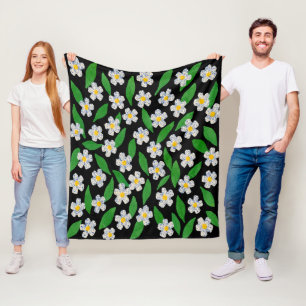 Blau Weiß Grün Floral Fleecedecke