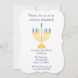 Blau-Weiß-Hanukkah-Party Einladung
