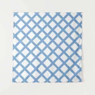 Blau Weiß Harlekin Diamant Streifen Muster Wandteppich