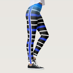 Blau/Weiß Horizontal Streifen Wählen Sie Ihre Farb Leggings