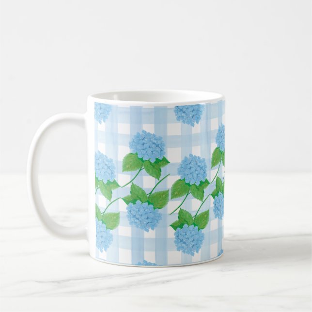 Blau-Weiß-Hydrangea-Tasse Kaffeetasse (Links)