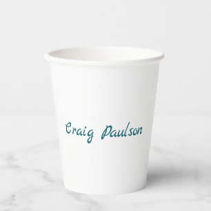 Blau Weiß Ihr Name Einzigartig Minimalistisch Pappbecher