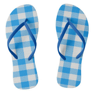 Blau-weiß kariert flip flops