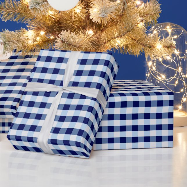 Blau-weiß kariert  geschenkpapier (Feiertage)
