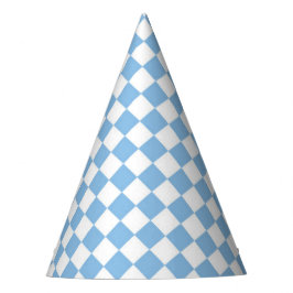 Blau-weiß kariertes Diamantmuster Partyhütchen