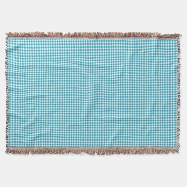 Blau-weiß kariertes Musterdeckchen  Decke (Vorderseite)