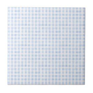 Blau-weiß kariertes Vintage-Design Fliese
