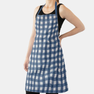 Blau-Weiß-Karo im Gingham-Muster Schürze