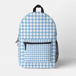 Blau-Weiß-Karuomuster Bedruckter Rucksack