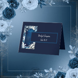 Blau-Weiß Küstenvibe Hochzeitskarte Dankeskarte