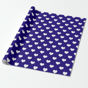 Blau Weiß Liebe Herz Muster Design Geschenkpapier