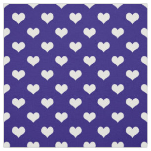 Blau Weiß Liebe Herz Muster Design Stoff