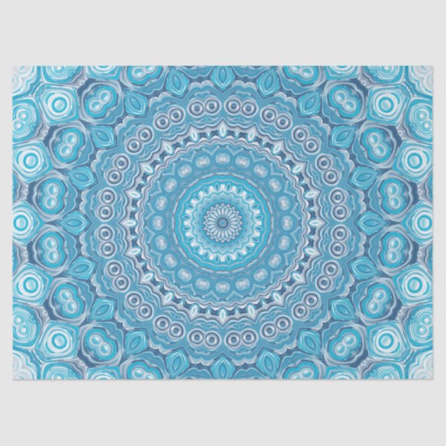 Blau-Weiß-Mandala-Muster Seidenpapier (Vorderseite)