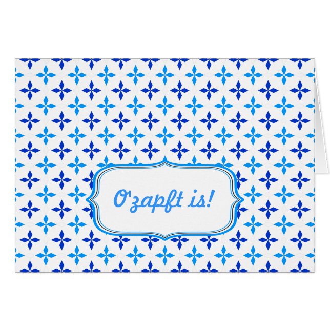 Blau weiß Minimalistisch (Vorderseite (Horizontal))