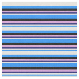 Blau, Weiß, Mitternachtsblau, Pflaume und Schwarz Stoff