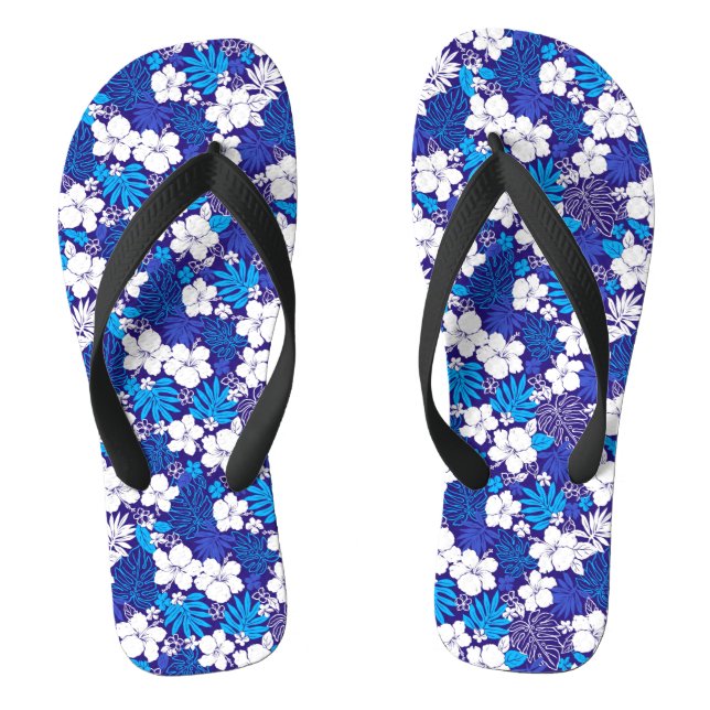 Blau-Weiß-Muster Flip Flops (Fußbett)