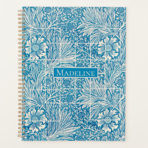 Blau-Weiß-Muster für Vintage Blumen Planer