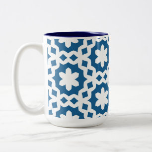 Blau-Weiß-Muster Zweifarbige Tasse