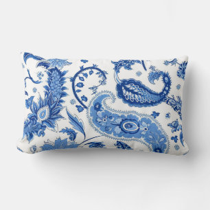 Blau-Weiß-Paisley-Kopfkissen Lendenkissen