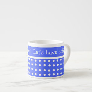 Blau/Weiß-Polka-Dot Anpassbare Espresso-Tasse Espressotasse