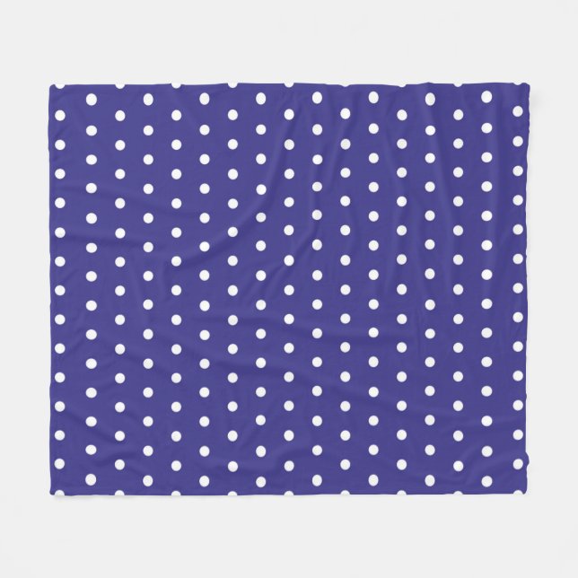 Blau-Weiß-Polka-Dot-Muster Fleecedecke (Vorderseite (Horizontal))