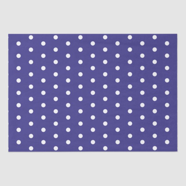 Blau-Weiß-Polka-Dot-Muster Seidenpapier (Vorderseite)