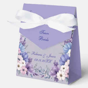 Blau, Weiß, Rosa und Lila Sommerblüten Geschenkschachtel