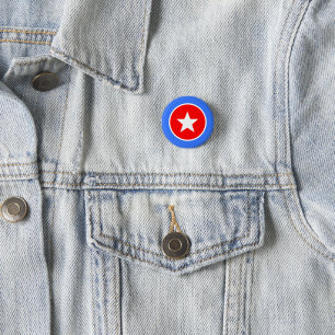 Blau Weiß Rot Panama Knopf Button