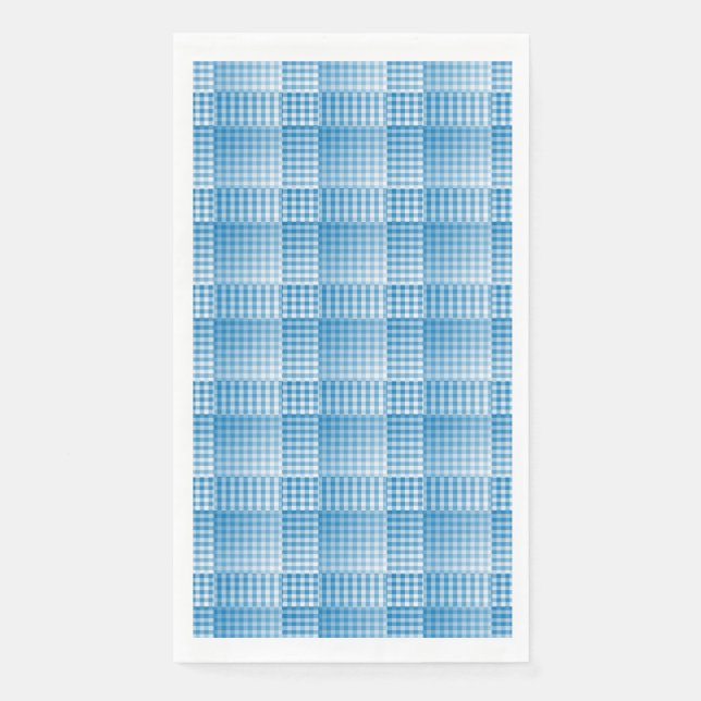Blau-Weiß-Schachbrett abstraktes Muster Serviette (Vorderseite)