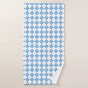 Blau-Weiß-Schachbrett Diamant-Muster Badehandtuch
