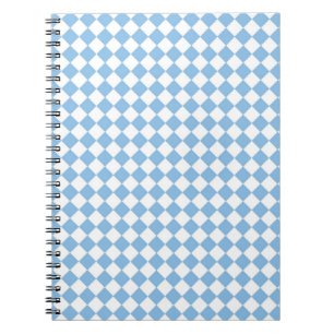 Blau-Weiß-Schachbrett Diamant-Muster Notizblock