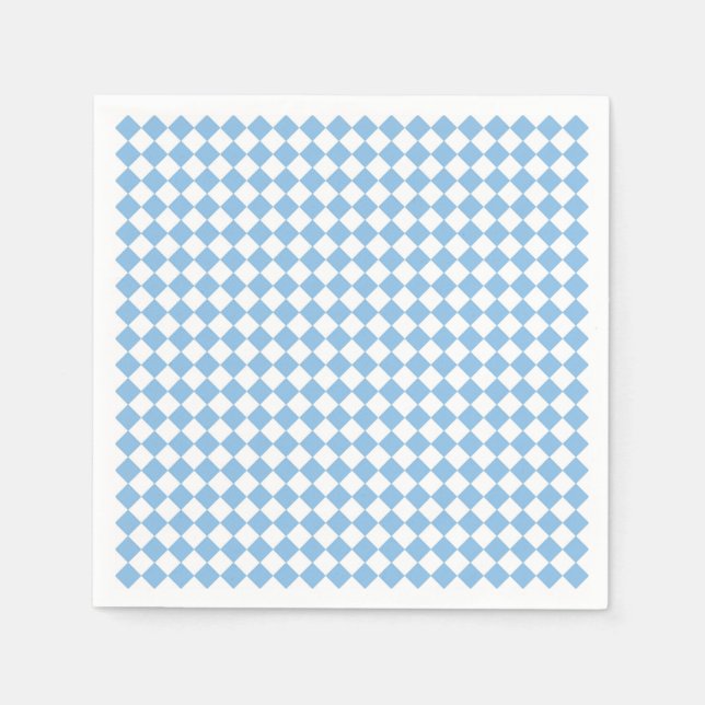Blau-Weiß-Schachbrett Diamant-Muster Serviette (Vorderseite)