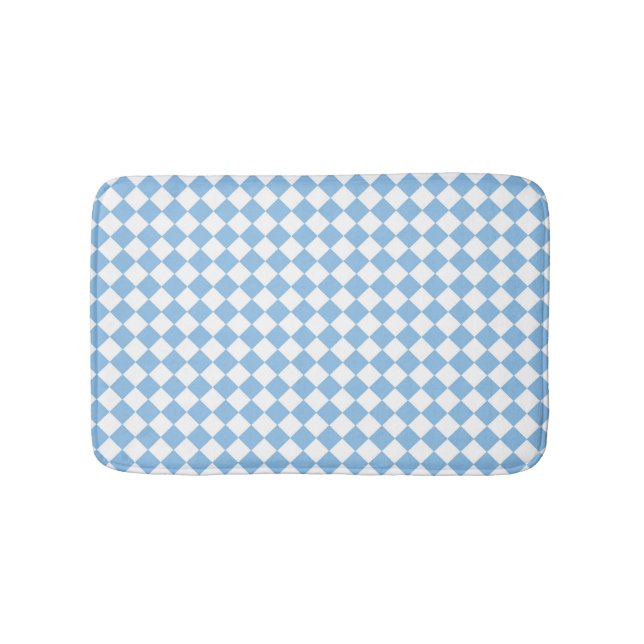 Blau-Weiß-Schachbrett-Muster Badematte (Vorderseite)