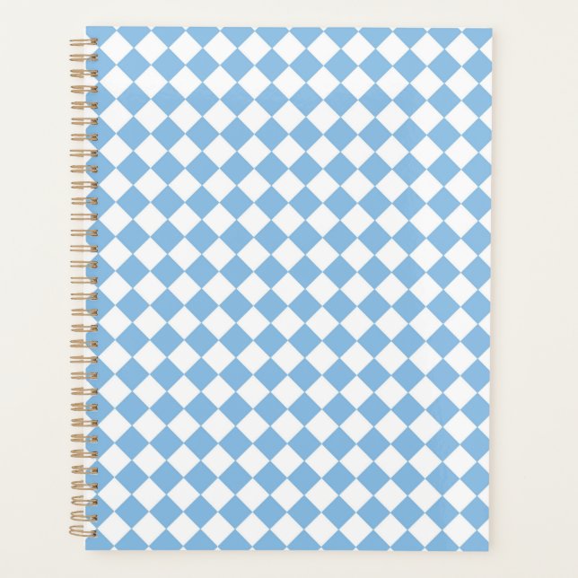 Blau-Weiß-Schachbrett-Muster Planer (Vorderseite)