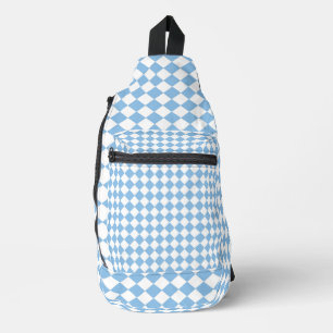 Blau-Weiß-Schachbrettmuster Crossbody Bag