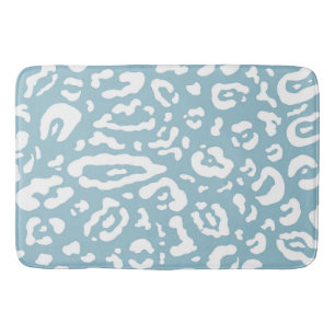 Blau-weiß schick Cheetah Leopard Tierprint Badematte