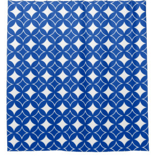 Blau-Weiß-Shippo-Muster Duschvorhang