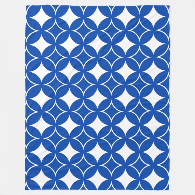 Blau-Weiß-Shippo-Muster Fleecedecke (Vorderseite)