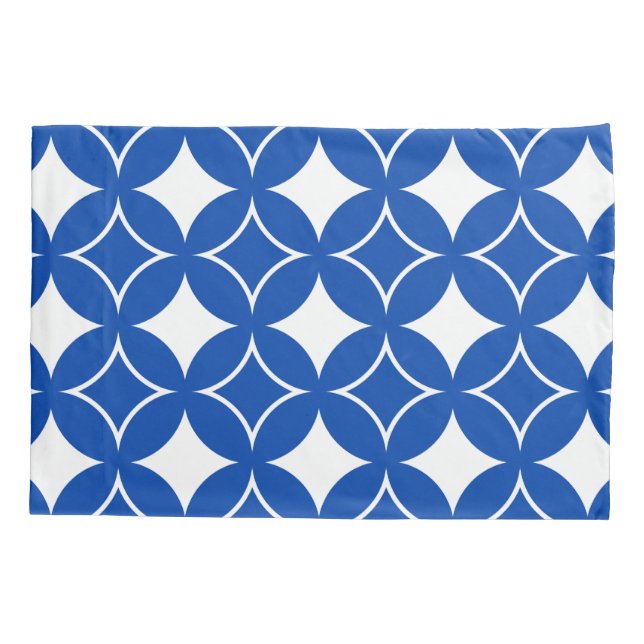 Blau-Weiß-Shippo-Muster Kissenbezug (Rückseite)